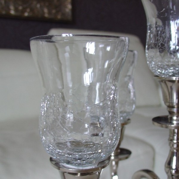 Glasaufsatz 10cm crackliert / klar dickes Gastro - glas mit Gummiring