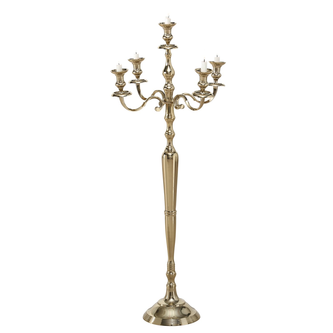 Kerzenleuchter Silber 5 - Flammig 120cm Gold für Event und Home | Dekowelten | Deko-Objekte